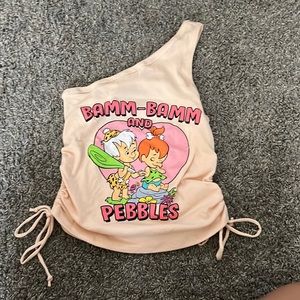 Flinstones one shoulder top.